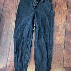 Abercrombie & Fitch Tapered Loose High Rise Curve Love Black Jeans